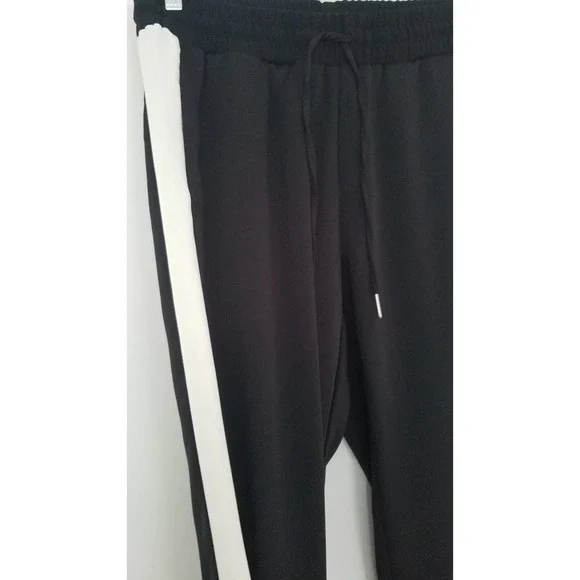 SOLD! H&M New Tuxedo Stripe Drawstring Jogger Pant Black Size 12 NWT - Picture 4 of 8